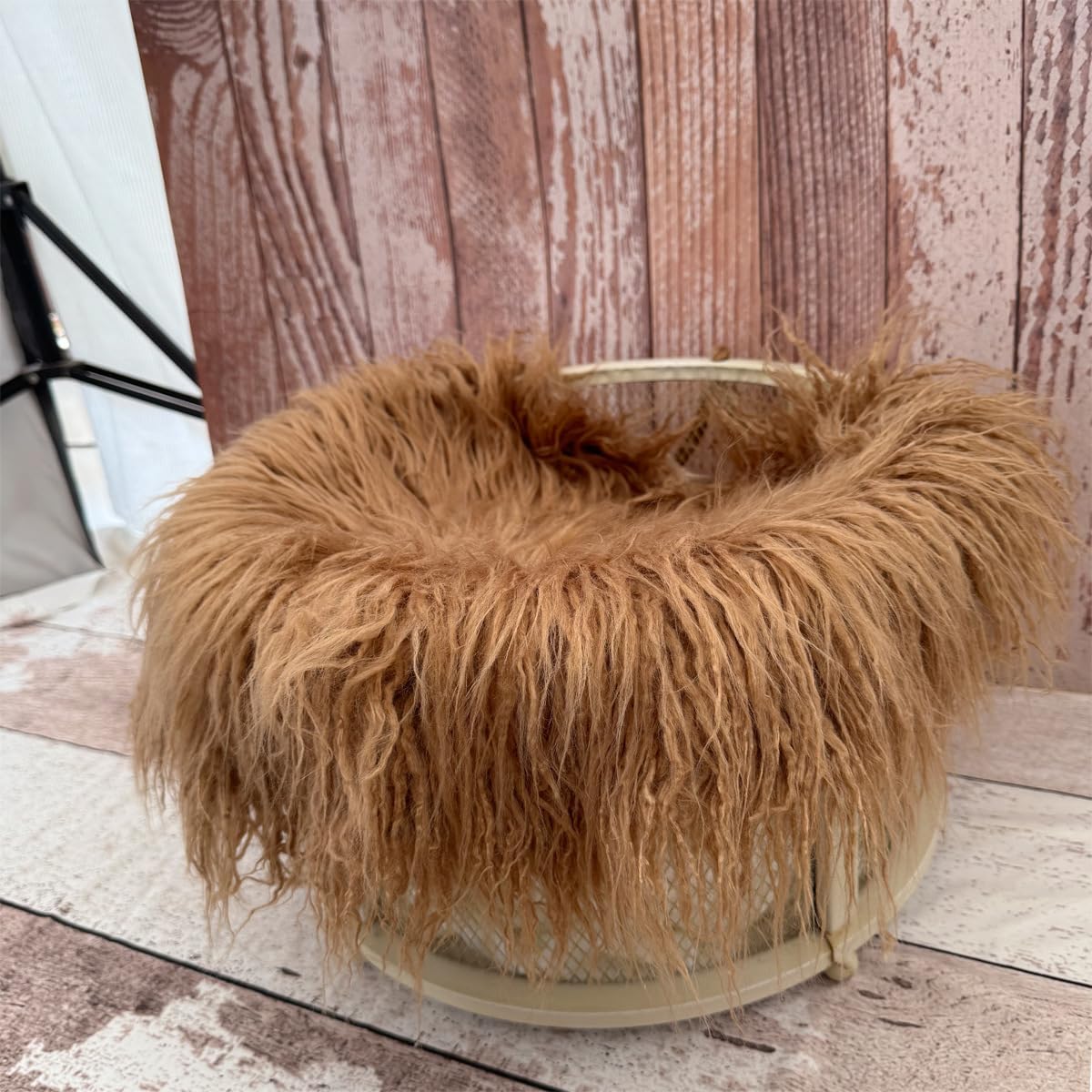 Newborn Photography Wrap,Newborn Photoshoot Props Blanket, Newborn Baby Boy Girls Photography Shoot Wrap Soft Fur Quilt Photographic Mat (Brown)