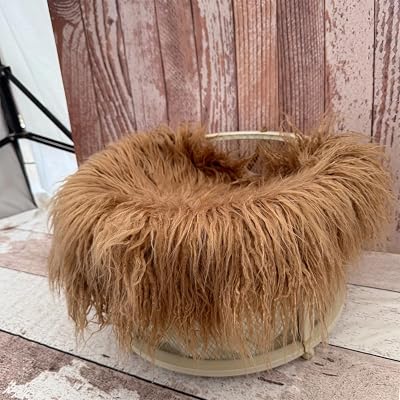 Newborn Photography Wrap,Newborn Photoshoot Props Blanket, Newborn Baby Boy Girls Photography Shoot Wrap Soft Fur Quilt Photographic Mat (Brown)
