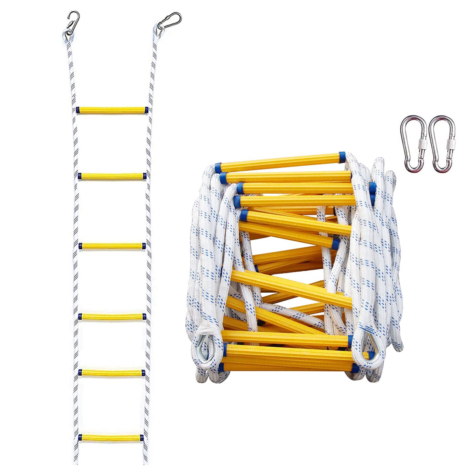 Scala di Corda Portatile per emergenze antincendio, Scala di Sicurezza di Emergenza, Scala Morbida ignifuga per evacuazione Domestica, Scala di Corda per uscite di Emergenza, Strumento di sa