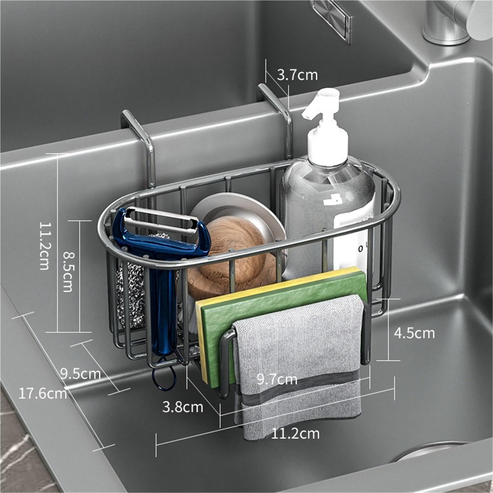 Cestello Scolapiatti Sospeso for Lavello In Acciaio Inox Per Riporre