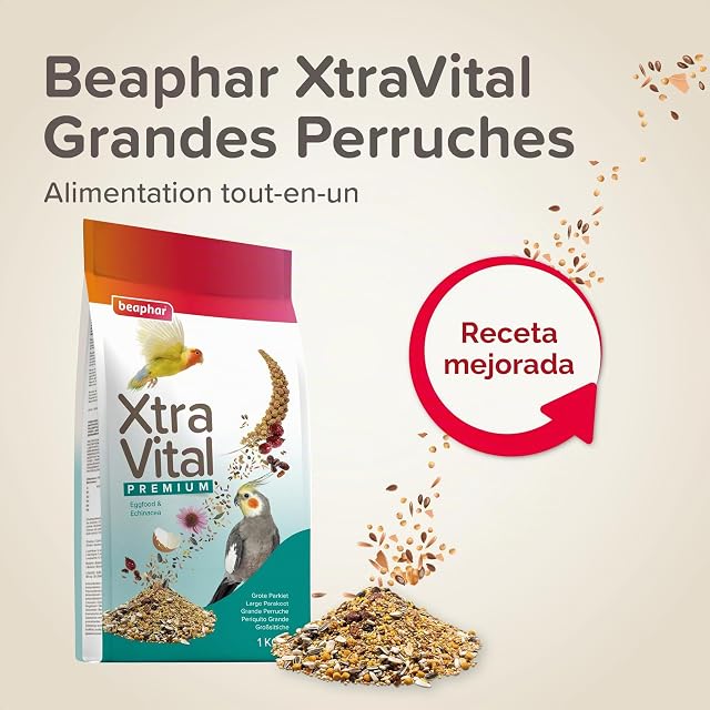 Foto 2 de 6 de Beaphar Xtravital Periquitos Grandes - Alimentación Premium para Periquitos, Agapornis y Cacatúas