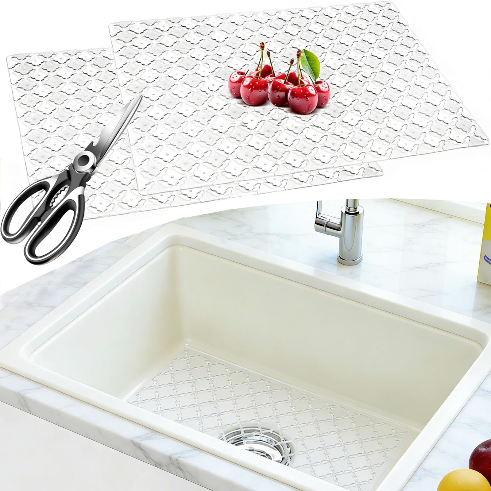 Alfombrillas para fregadero ajustables de 30x40 cm que protegen tu encimera de cocina y baño