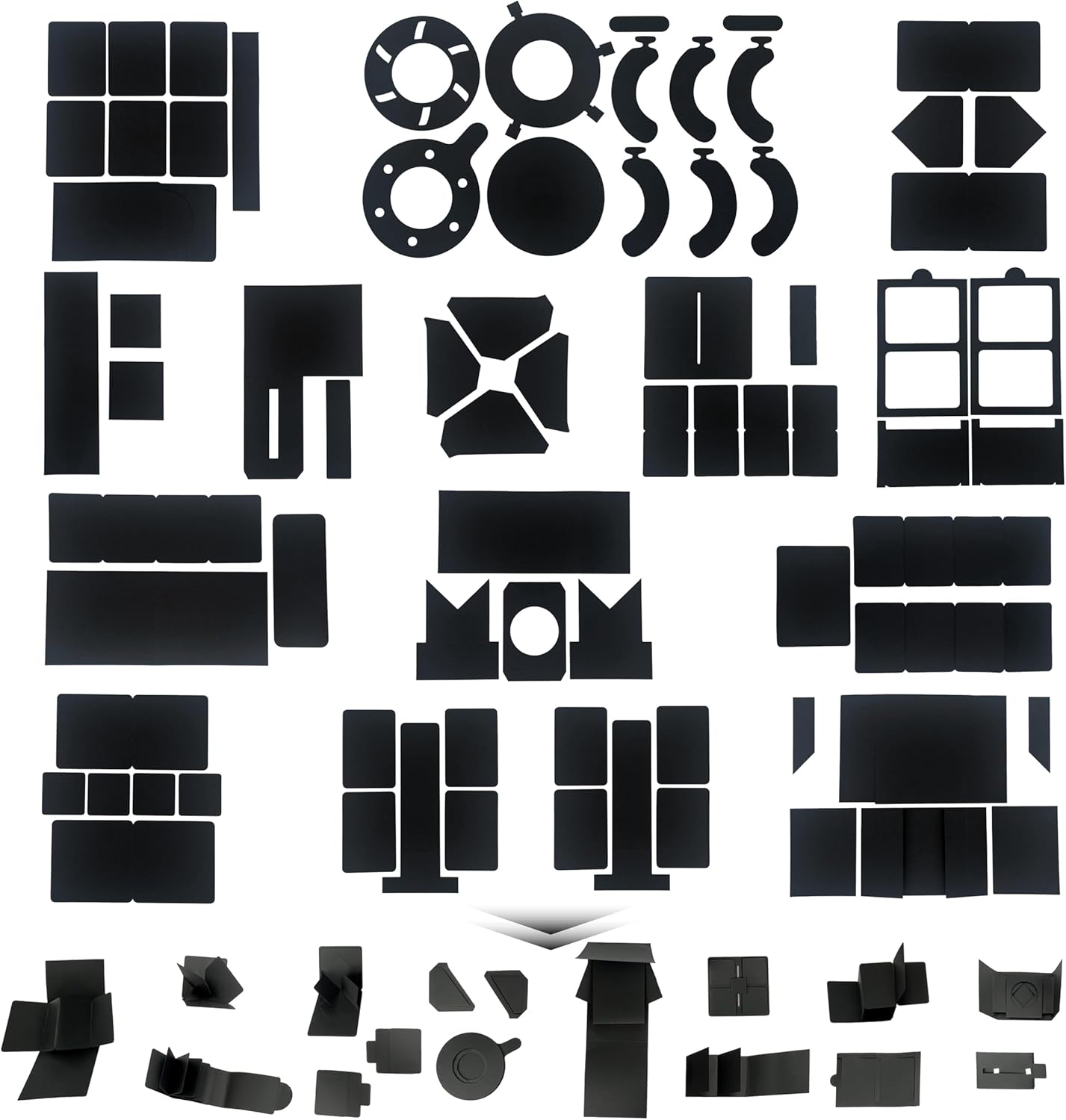 Ranxu 3D Scrapbook Kit for Photo Album, 16 Sets Handmade Scrapbook Album Materials, DIY Photo Album for Wedding, Baby, Family, Travel, Anniversary & Birthday Gift(Material Kit-Black)