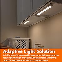 Vista 8 de Yaxa Basics Barra de luz LED USB/funciona con pilas, sensor de movimiento giratorio, luces adhesivas, 250 lúmenes, 12 pulgadas, iluminación debajo