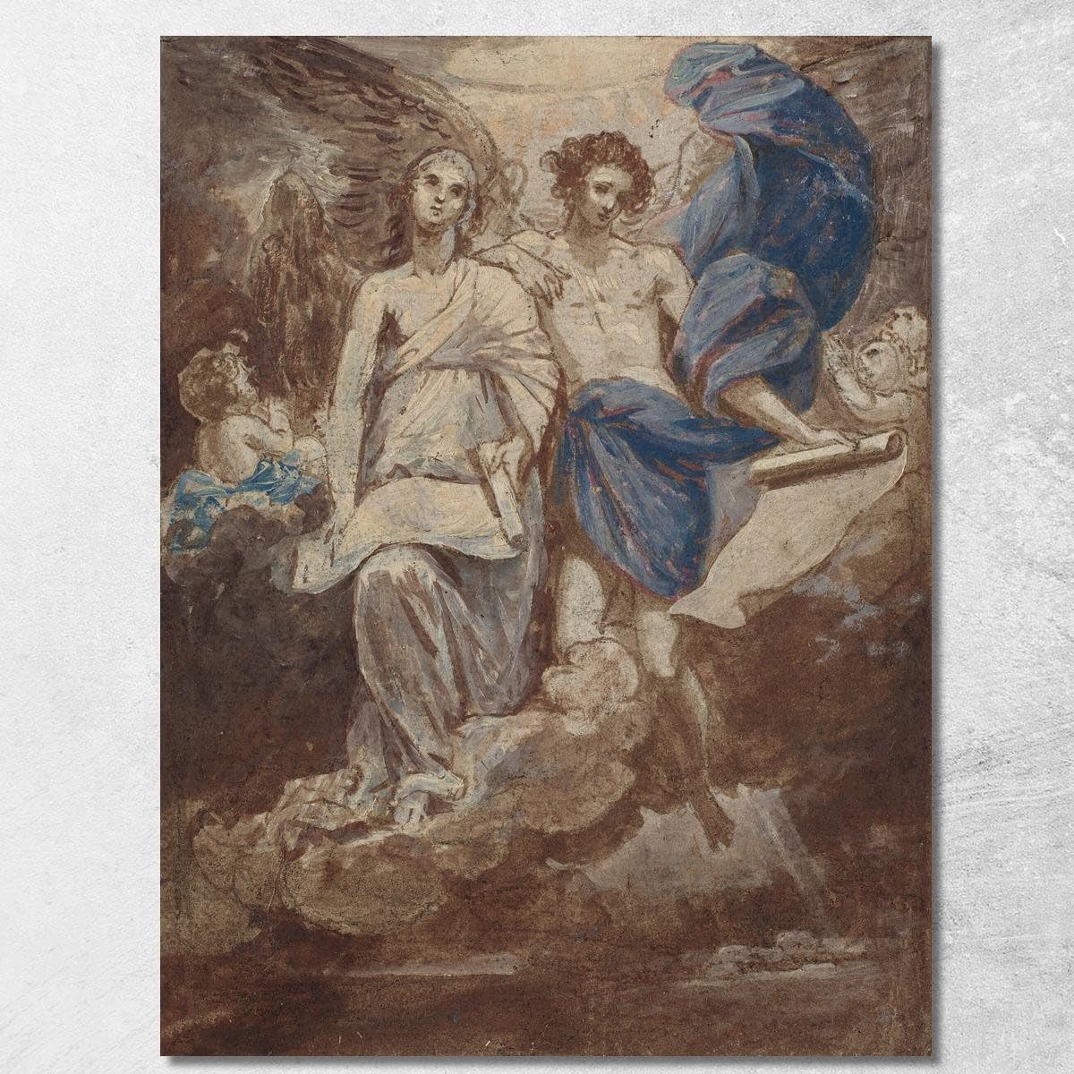 Tableau Benjamin West Les Anges aux Bergers | Toile Fine Art Histoire Réunion