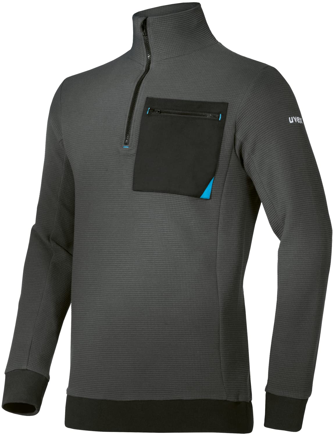 Uvex Maglione da Lavoro in Maglia Tune-Up con Taschino per Uomo (Grigio Scuro, S)