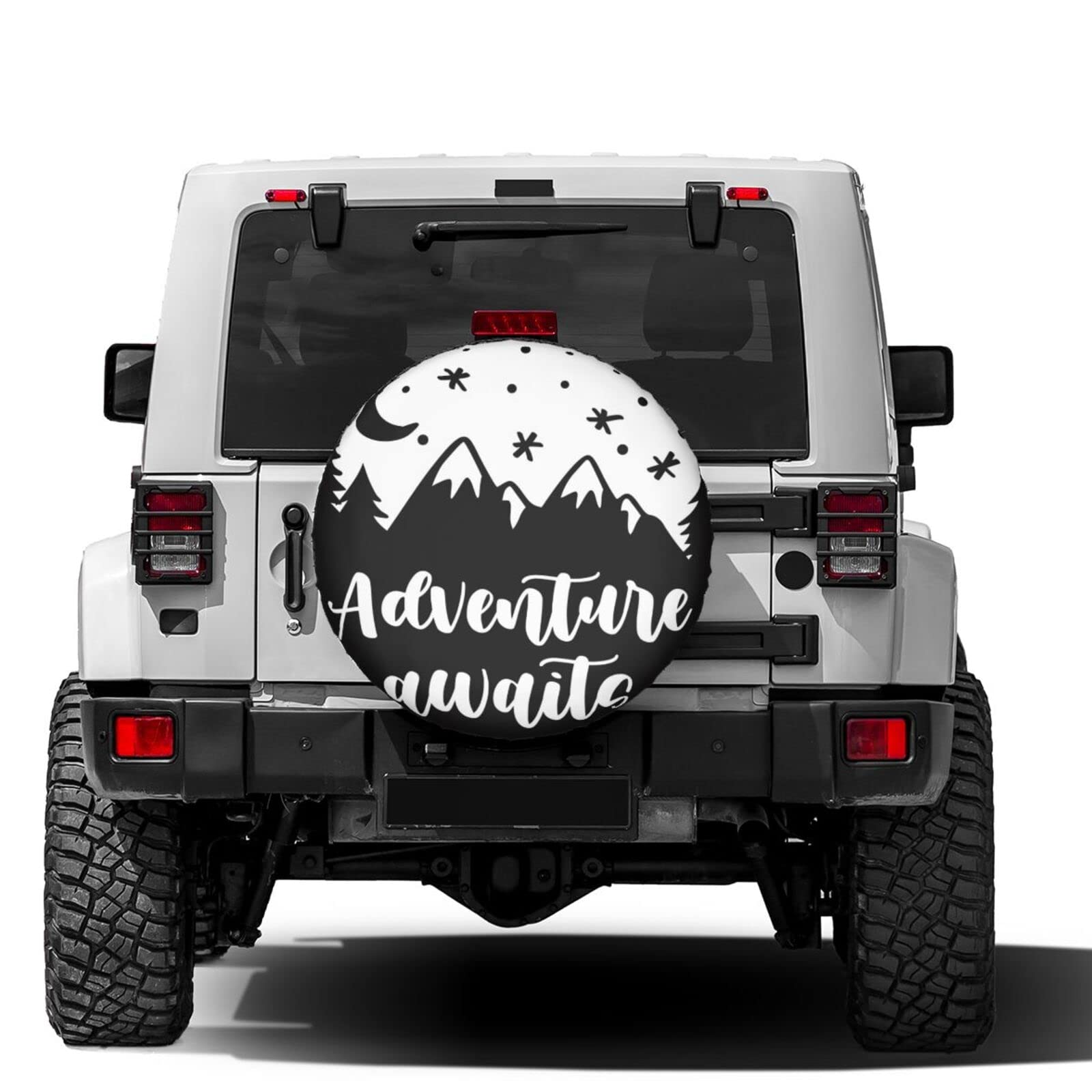 Housse De Pneu De Secours Adventure Awaits Boussole Imperméable 35,6 Cm - Protection Anti-poussière SUV Camping-car