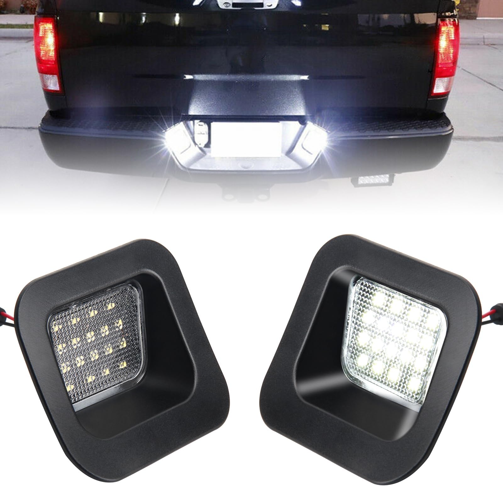 OPP ULITE Ram LED License Plate Light Lamps 6000K White - Pack of 2-3rd & 4th Gen Lights for Dodge Ram 1500 2500 3500 2003-2018 (PZ113