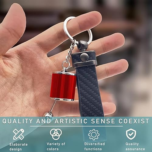 Miniatura 4 de Kewucn Llavero de palanca de cambios de automóvil, creativo llavero de palanca de cambios manual de 6 velocidades, llavero de palanca de cambios