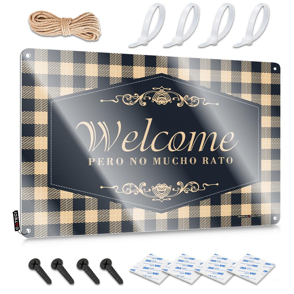 Artwork Plaque Valentine's Day Gift | Welcome Pero No Mucho Rato Vintage Yard Decoration(30X40CM)