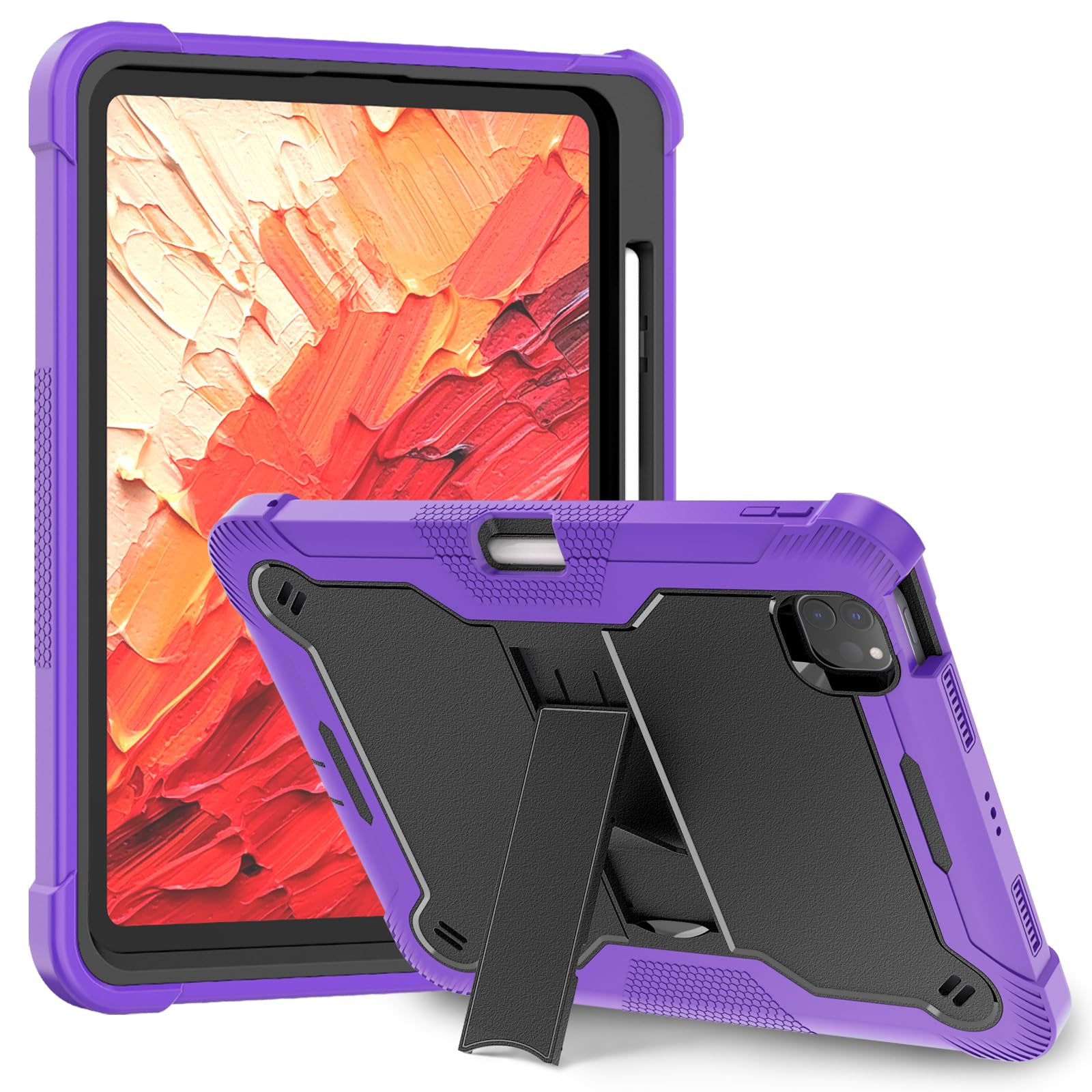 Étui Apple iPad Pro 11 2024 M4 béquille antichoc robuste de qualité - 8