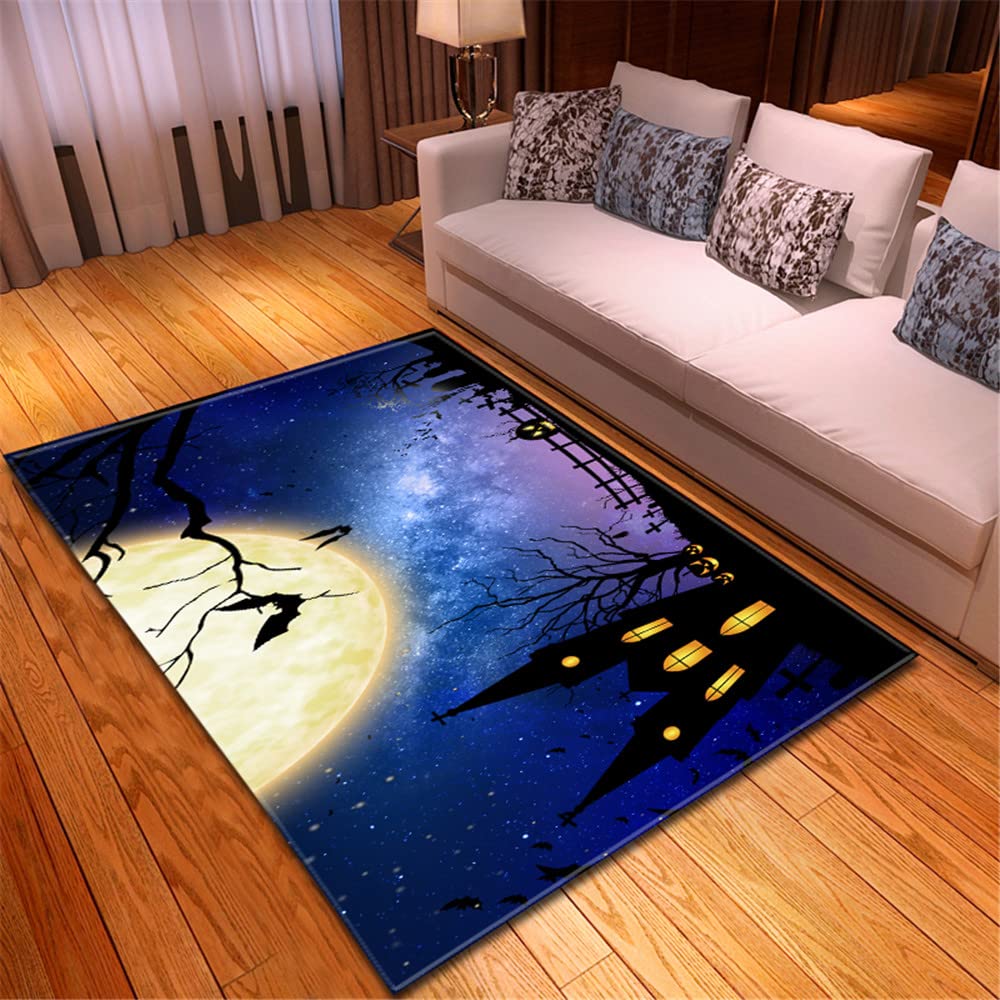 Vloerkleed, Boheemse 3D-tapijten met optische illusie, vloermat met bedrukt kristalfluweel, rechthoekige oceaan binnen abstracte stijl geometrische optische vloermatten