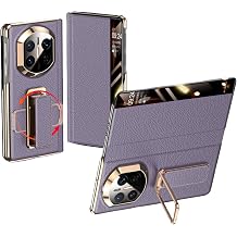 Premium Genuine Leather Phone Case for Huawei Mate X7 Smooth Touch All Around Protection Multiple Colors Purple1