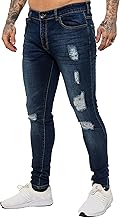 989Zé ENZO Herren Jeans Slim Fit Jeanshose Stretch Denim Designer Hose Destroyed