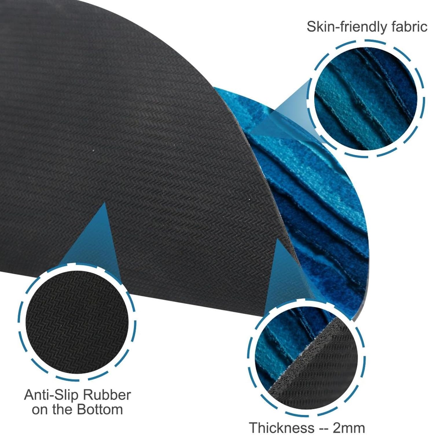 Round Mouse Pad for Women Men, 10’’ Round Desk Pad Mousepad Non-Slip Rubber Base, Office Home Laptop Accessories, Sea Waves Turquoise Pattern image 2