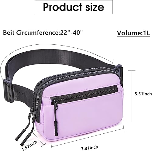 Miniatura 2 de WESTBRONCO Riñoneras para mujeres y hombres, bolsa para cinturón con 4 bolsillos con cremallera, riñoneras modernas, bolsas cruzadas ligeras con