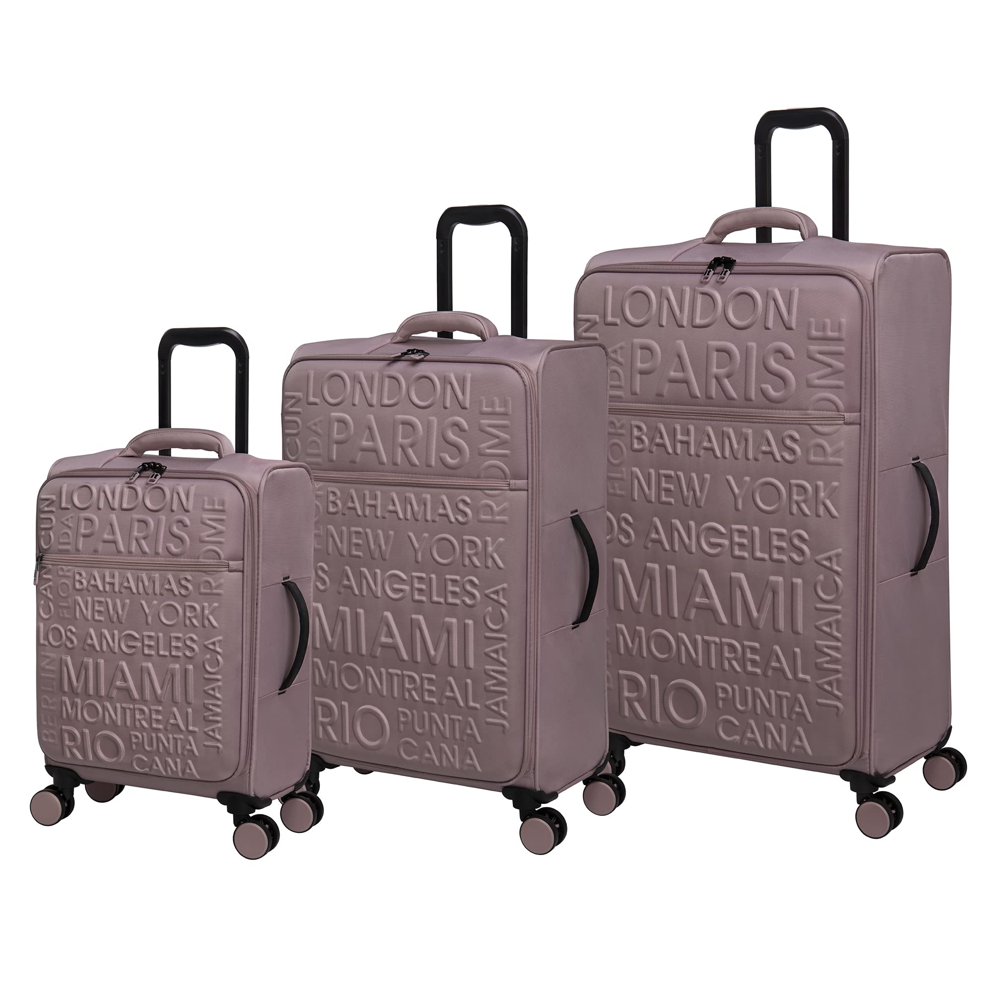 Photo 1 of **NOTES** it luggage Citywide 3 Piece Softside 8 Wheel Spinner Set, Pale Mauve, 3 Pc 3 Pc Set Pale Mauve