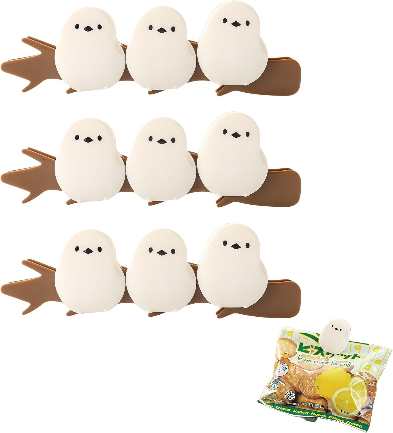 Magnetic Food Bag Clip Set, Bird Shaped Bag Clips for Snacks, Kitchen & Fridge Use, Chip Clip for Foods Storage, Kitchen Decor Gift