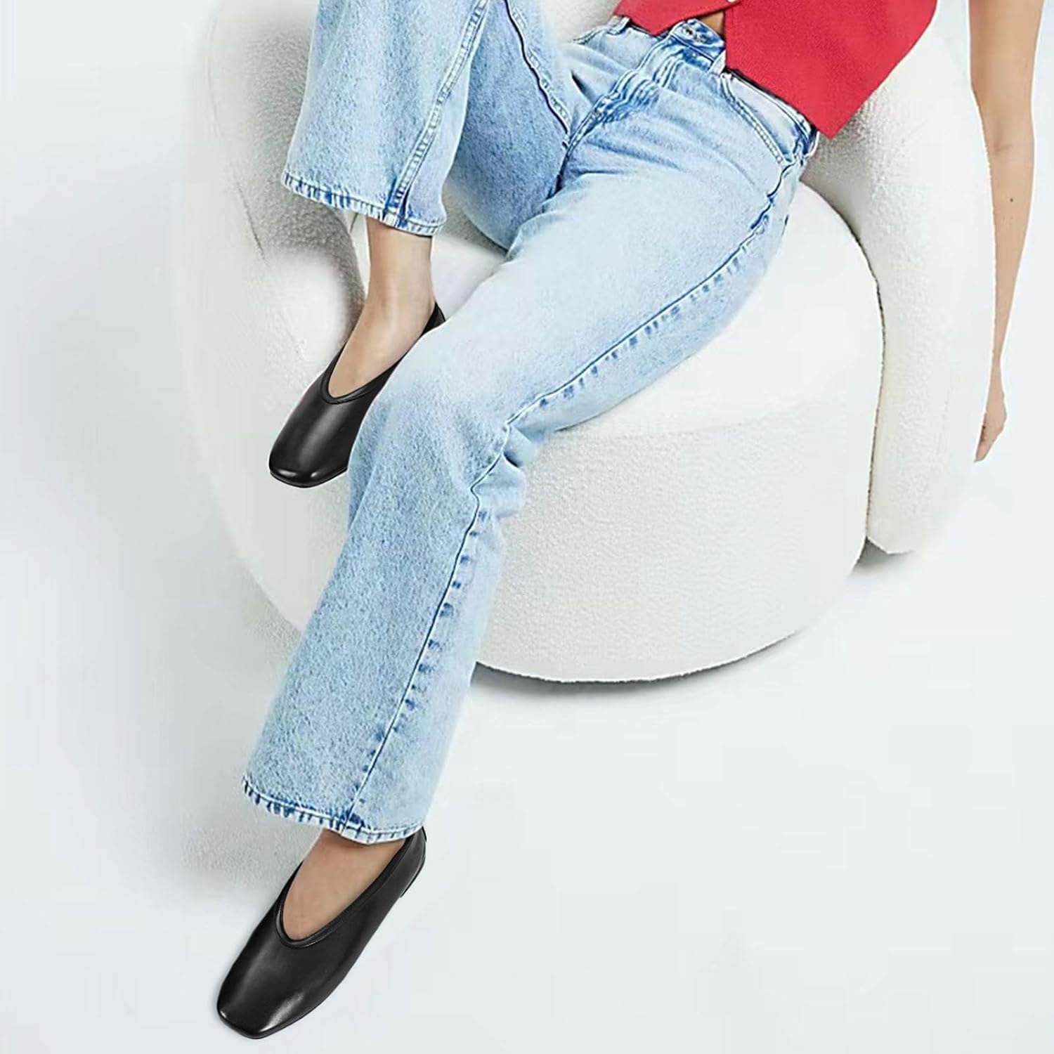 MICIFA Ballet Flats for Women Slip on Round Toe Ballerina Flats Comfortable Mary Jane Shoes Casual Daily Wear Working Shoes