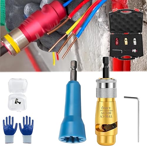 Miniatura 11 de Herramienta de pelado y torsión de cables, herramienta de torsión de alambre para taladro, pelacables para taladro, tornador de tuerca de alambre 1