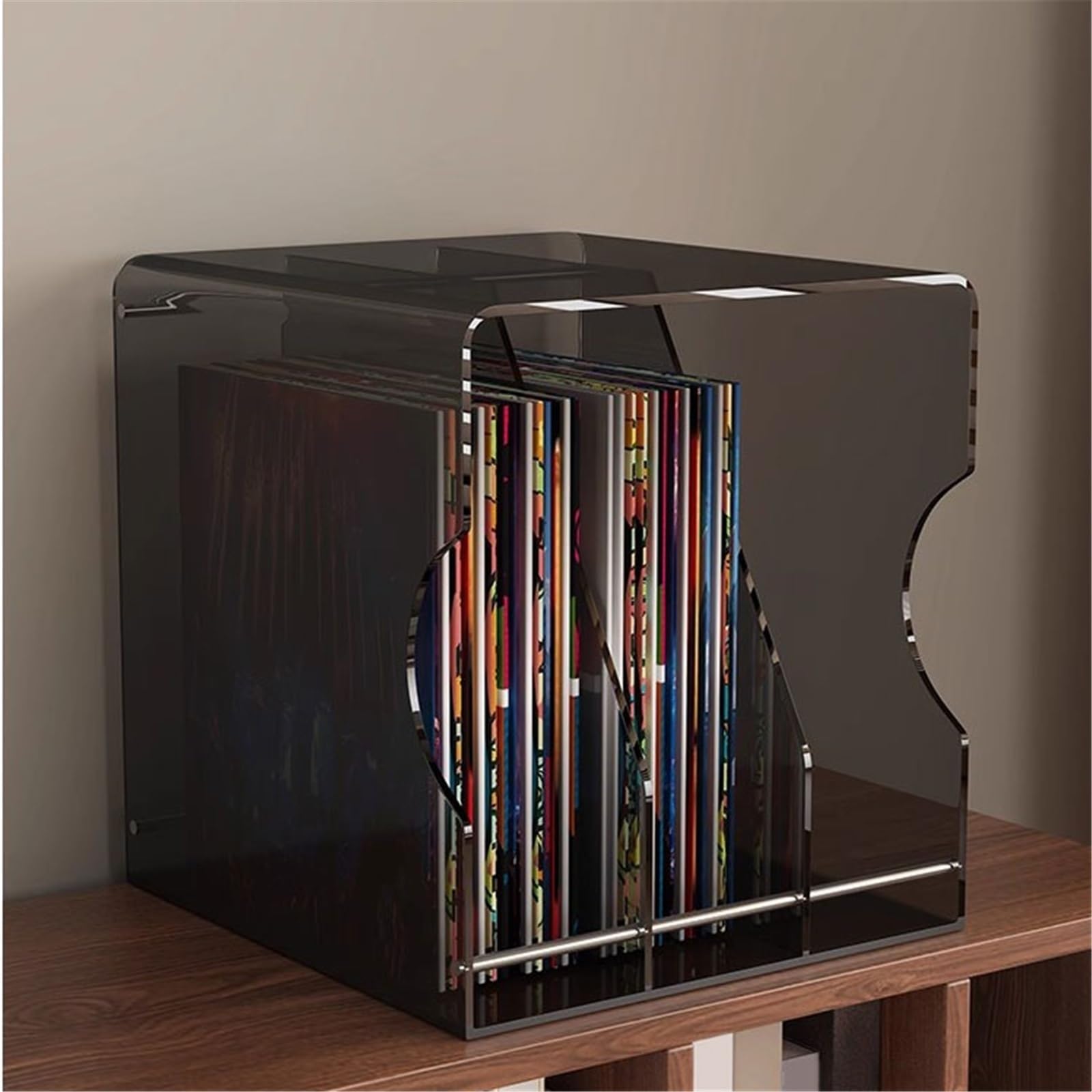 Support de disques Présentoir de table multifonctionnel en acrylique for boîtiers CD et disques vinyles