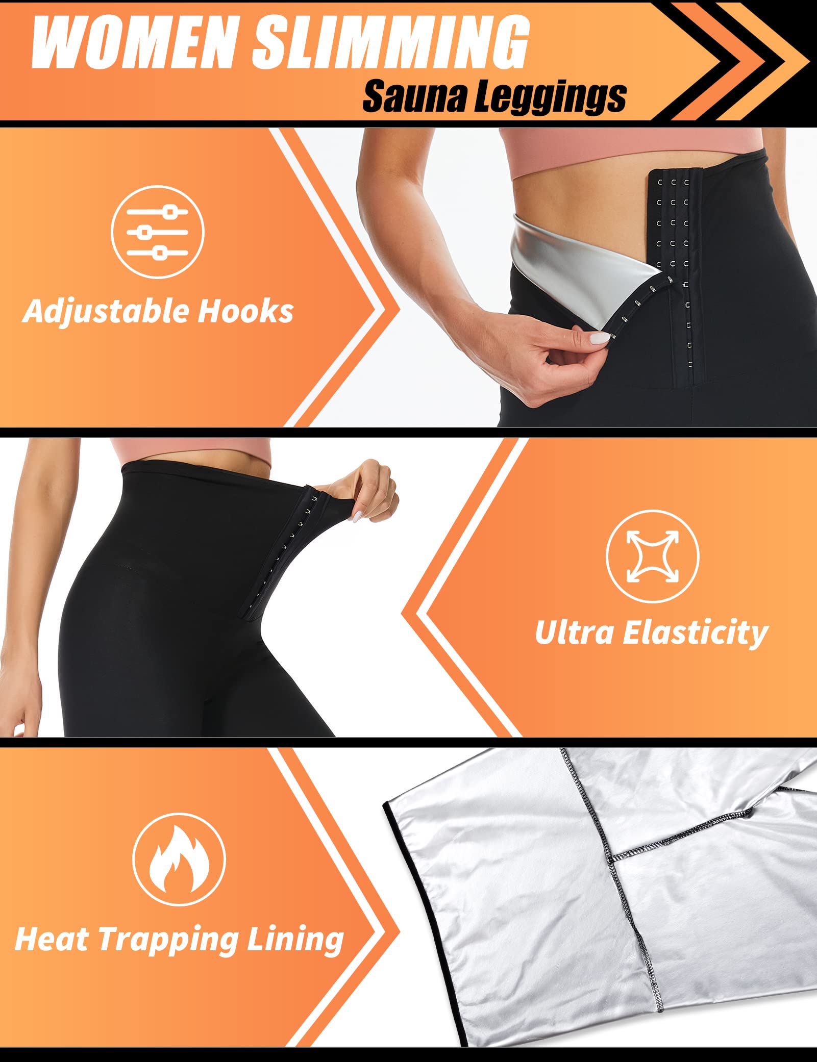 MELLIEX Pantaloni Sauna Dimagranti Donna Pantaloni di Perdita di Peso Vita Alta Leggins Dimagranti Sportivi per Fitness Palestra Yoga Corsa