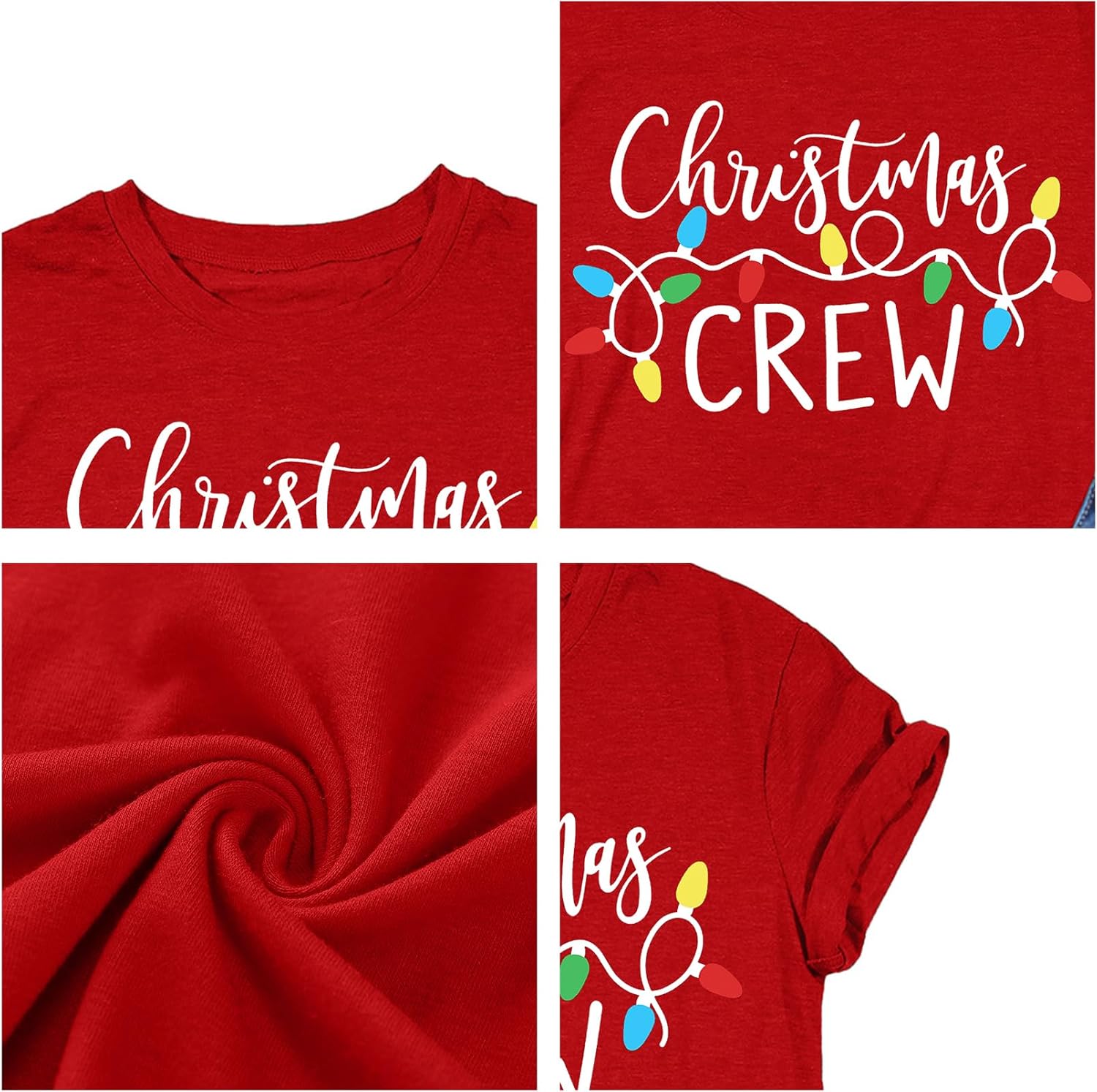 Plus-Size Christmas Shirts Women Merry Christmas Leopard Plaid Tree Print Shirt Holiday Tops Xmas Tee - Image 5