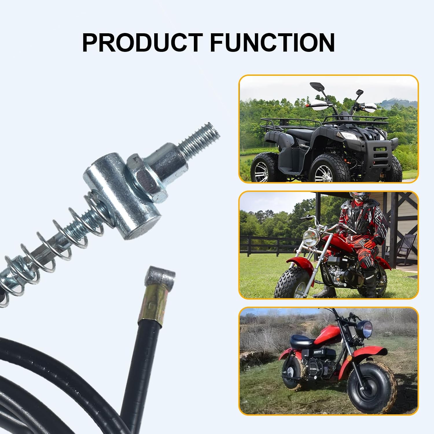 67" Rear Drum Brake Cable for 196cc 6.5Hp Baja Heat Warrior MB165 MB200 for Coleman Trail CT200U CT200U-EX BT200X Yerf-Dog Motorsports ATV Scooter Dirt Bike Mini Bike