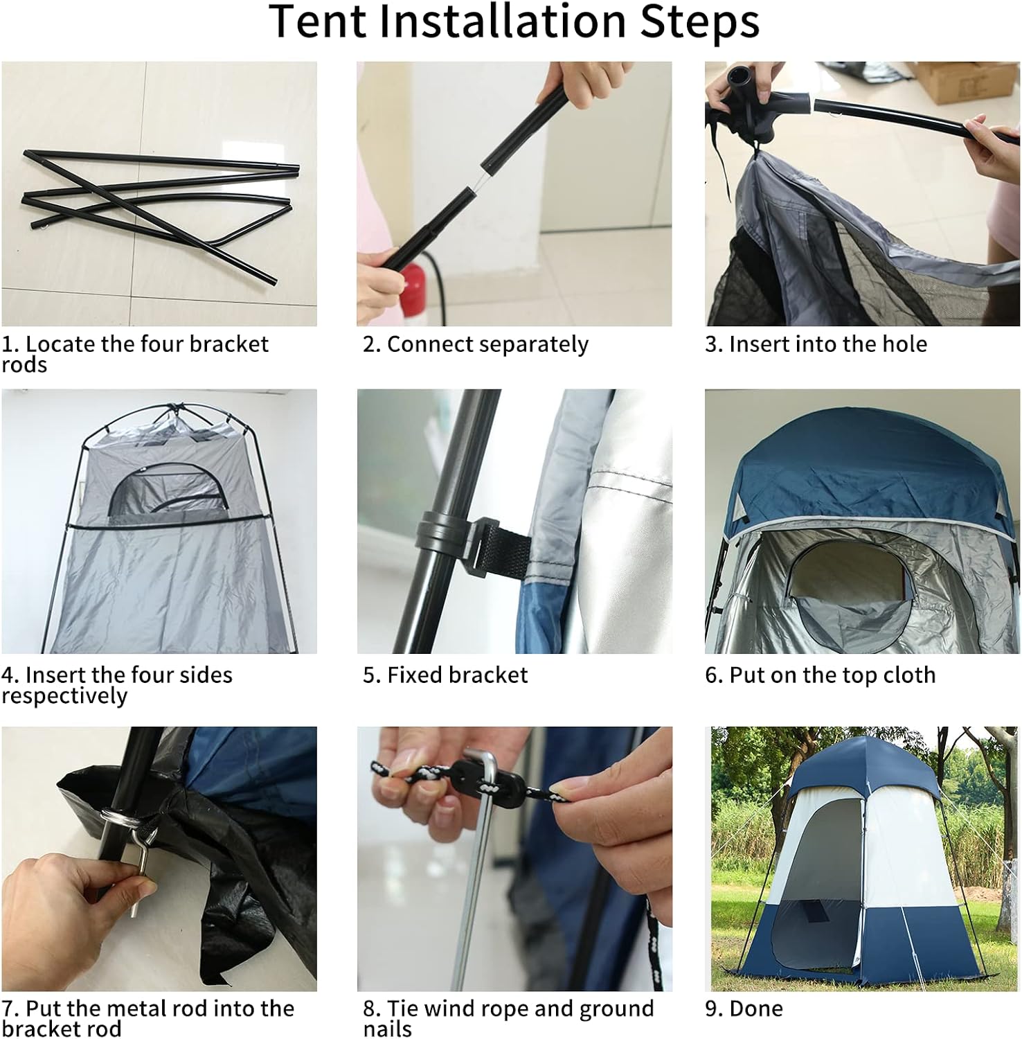 Outdoor Shower Tent Pop up Privacy Tent Bathroom Tent Camp Toilet Tent Privacy Shelter Pop up Shower 47.2X47.2X74.8 Inch