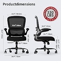 Vista 2 de TRALT Silla de oficina – Silla de escritorio ergonómica con soporte lumbar ajustable, silla de computadora de malla, sillas ejecutivas para oficina