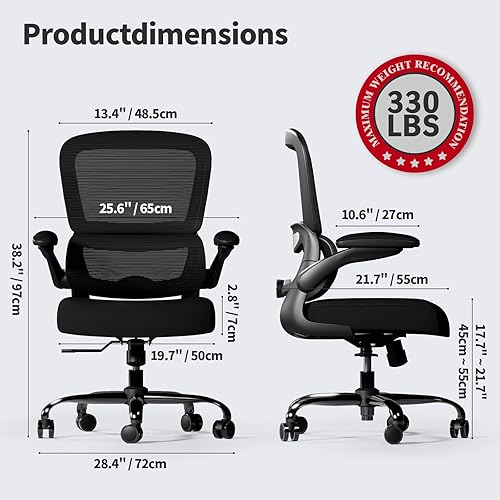 Miniatura 2 de TRALT Silla de oficina  Silla de escritorio ergonómica con soporte lumbar ajustable, silla de computadora de malla, sillas ejecutivas para oficina