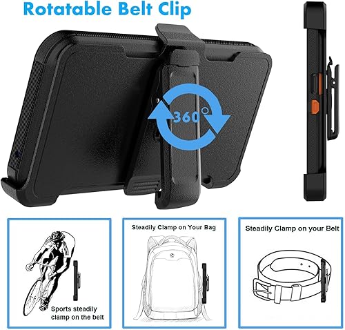 Miniatura 5 de Njjex Funda resistente para Samsung Galaxy A54 5G, para Galaxy A54 5G con funda de clip para cinturón, protector de pantalla integrado resistente a