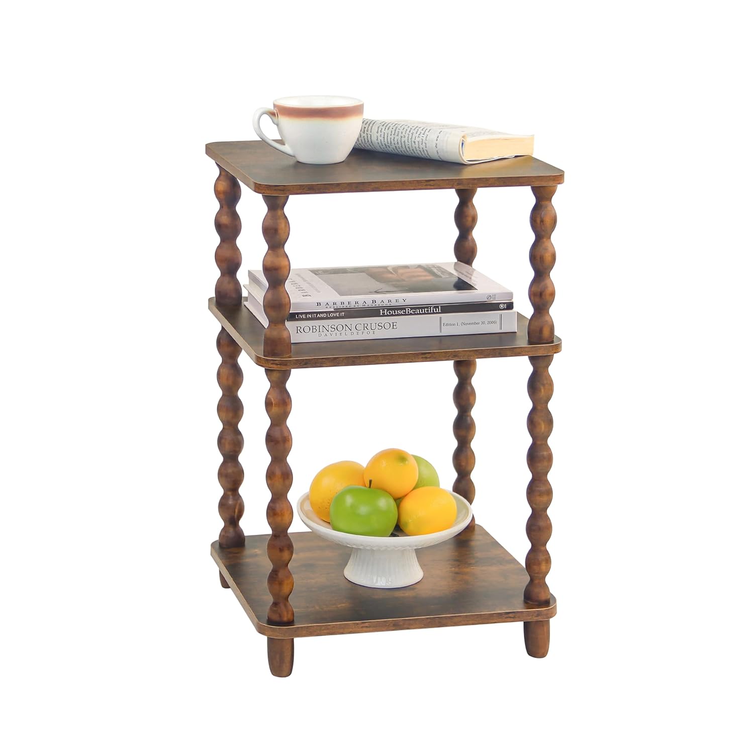 Side Table Small End Table with Storage Shelf Modern Bedside Table Night Stand for Living Room Bedroom Office