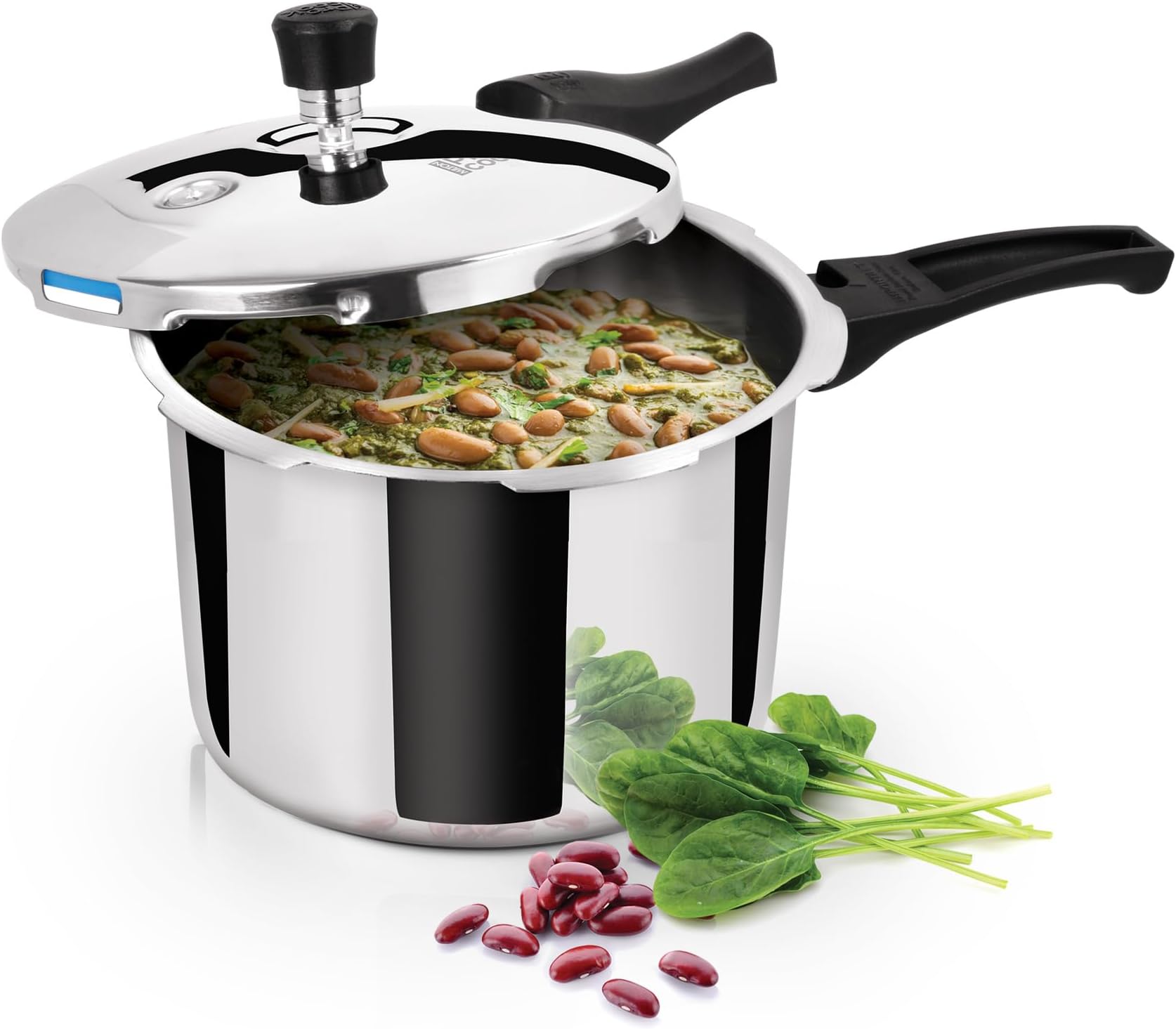 Milton Procook Triply Pressure Cooker Stainless Steel with Outer Lid, 3 Litres, Induction and Gas Stove Compatible, Gasket Release System, 5 Years Warranty, ISI Certified, Silver