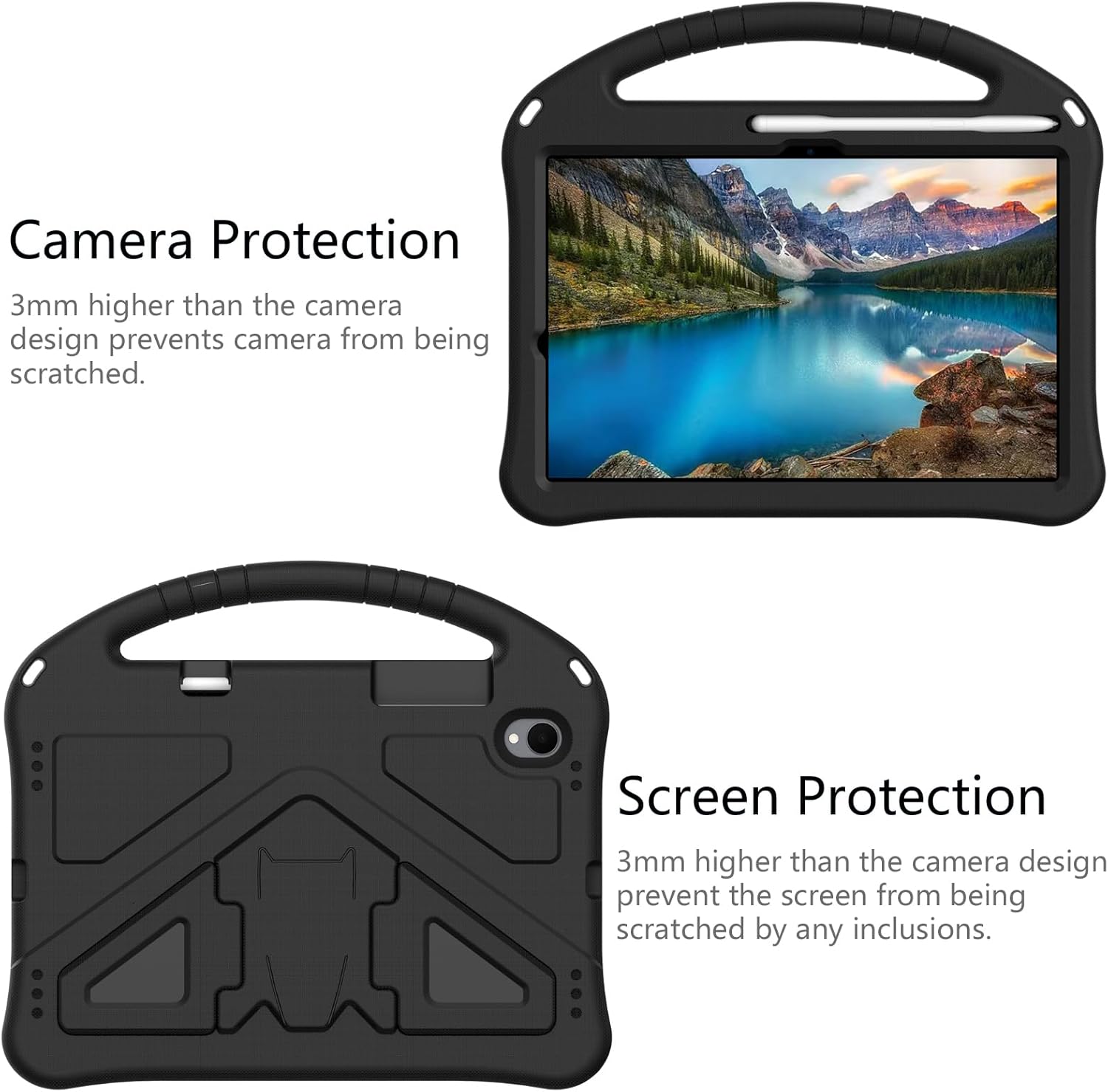 Kids Case for Samsung Galaxy Tab S11 2025 11" Tablet, Techcircle Light Weight Shock Proof EVA Foam Handle Rugged Stand Protective Case, Black