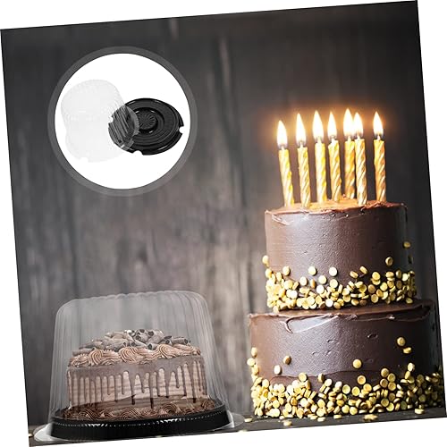 Miniatura 5 de Didiseaon 10 piezas caja de pastel contenedor de galletas redondo soporte para pasteles recipiente transparente cubiertas de pastel plástico