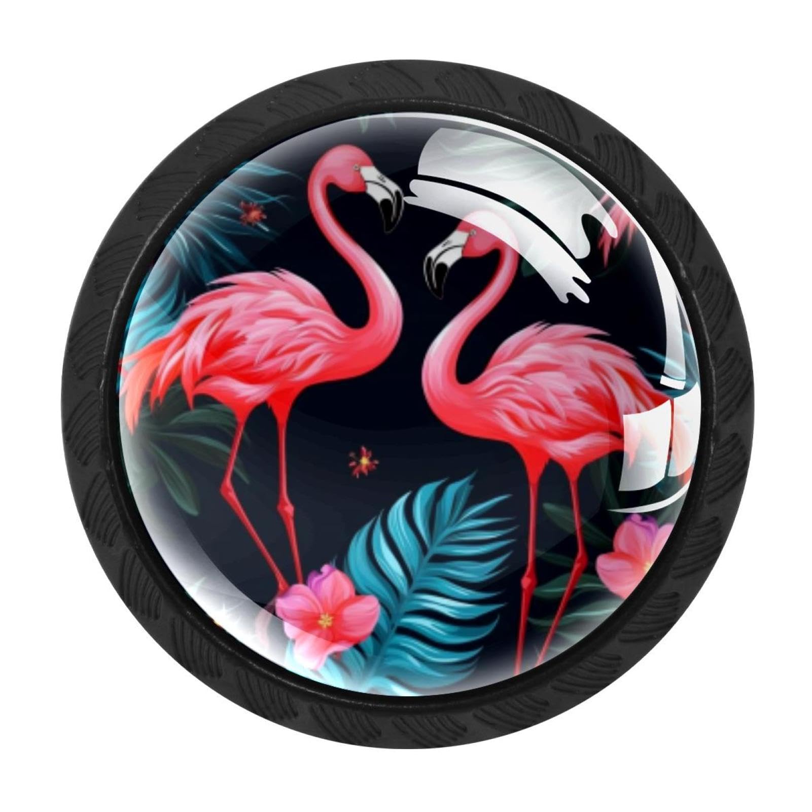 Chenzzzz Multicolored 19 4 Pcs Flamingo Rainforest Cabinet Knobs Crystal Drawer Pulls For Kitchen, Bathroom Cabinet, Dresser And Cupboard