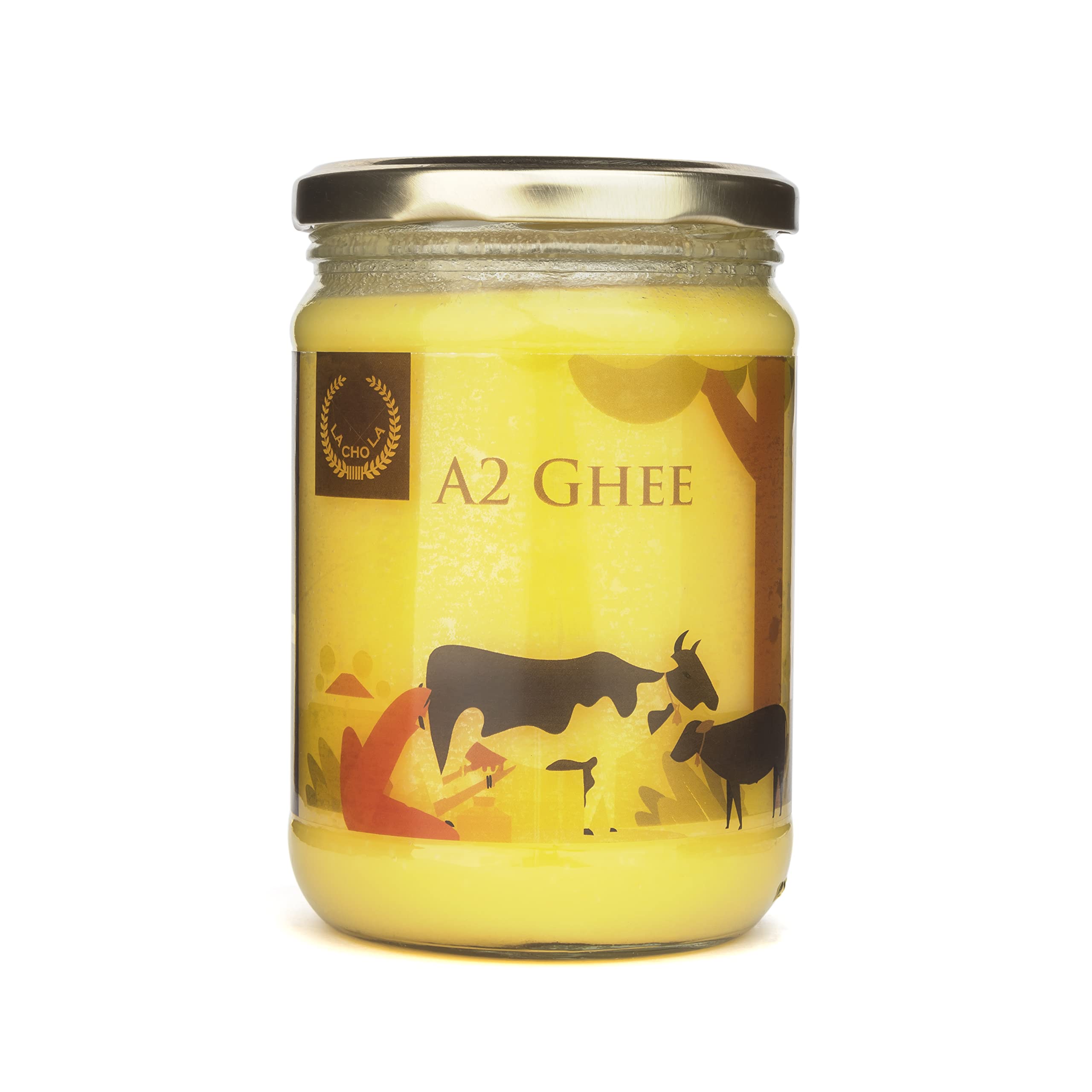 LACHOLA | Gir A2 Cow Ghee | Bilona Method | Curd-Churned | Organic, Natural & Healthy | Lab Certified | Glass Jar 1 Ltr (PACK OF 1)