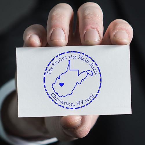 Miniatura 7 de Sello de dirección de devolución de Virginia Occidental, redondo autoentintado personalizado, 1-58 pulgadas Tamaño de impresión West Virginia State