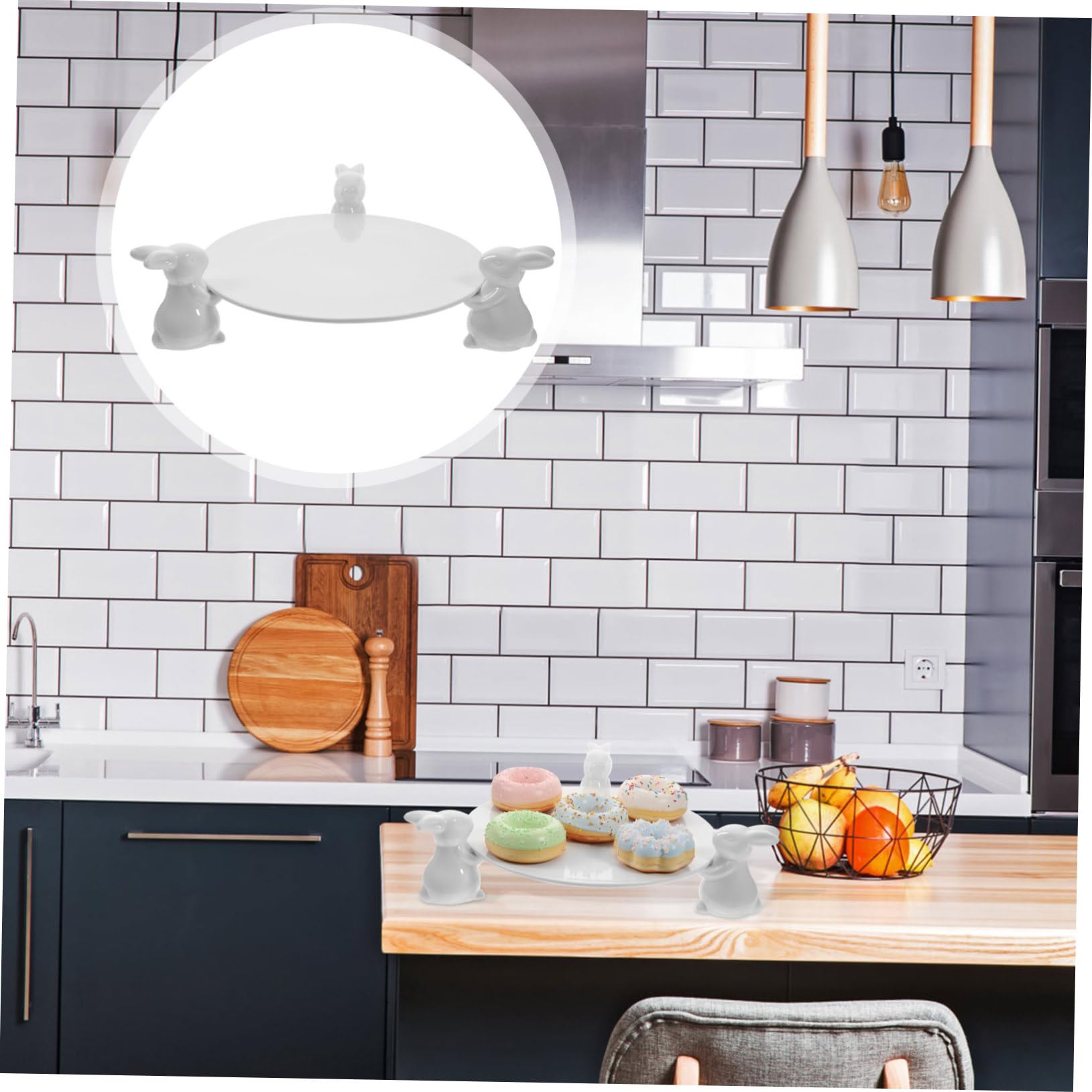 Garneck Alzata Decorativa Per Torta Pasquale in Ceramica Con Motivo 29 5 Cm Per Feste Ed Eventi