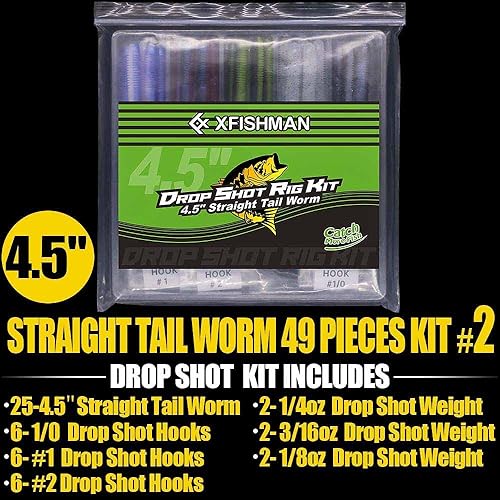 Miniatura 8 de Drop-Shot-Rigs-for Bass-Fishing-Soft Plastic-Lures-Gusanos de pesca de gusano, gusanos de goma de 4 pulgadas, gusanos locos, cebos de cola recta,