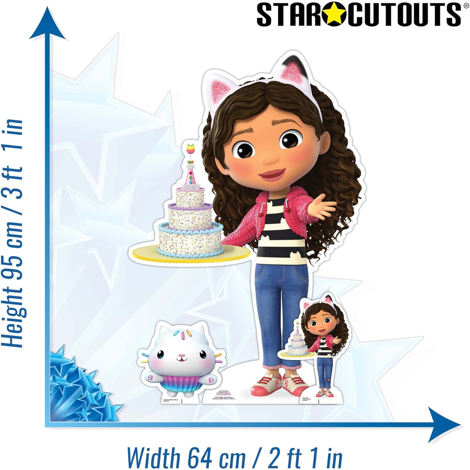 Star Cutouts SC4316 Gabby with Cake Gabby's Dollhouse Star Mini Cardboard Cut Out, Small