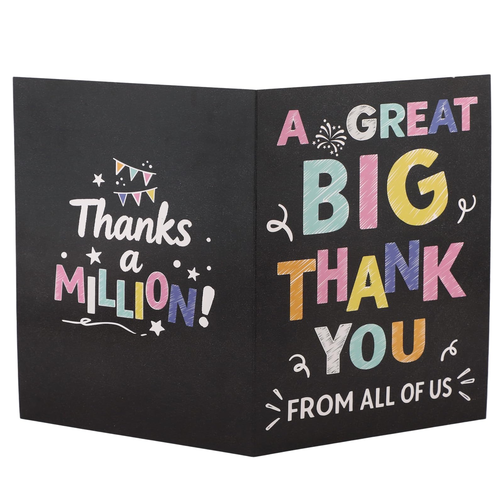 Large Thank You Card, Jumbo Giant Appreciation Greeting Card with Envelope Oversized A Great Big Thank You for Farewell Teacher Boss Colleagues Retirement Office (Black)