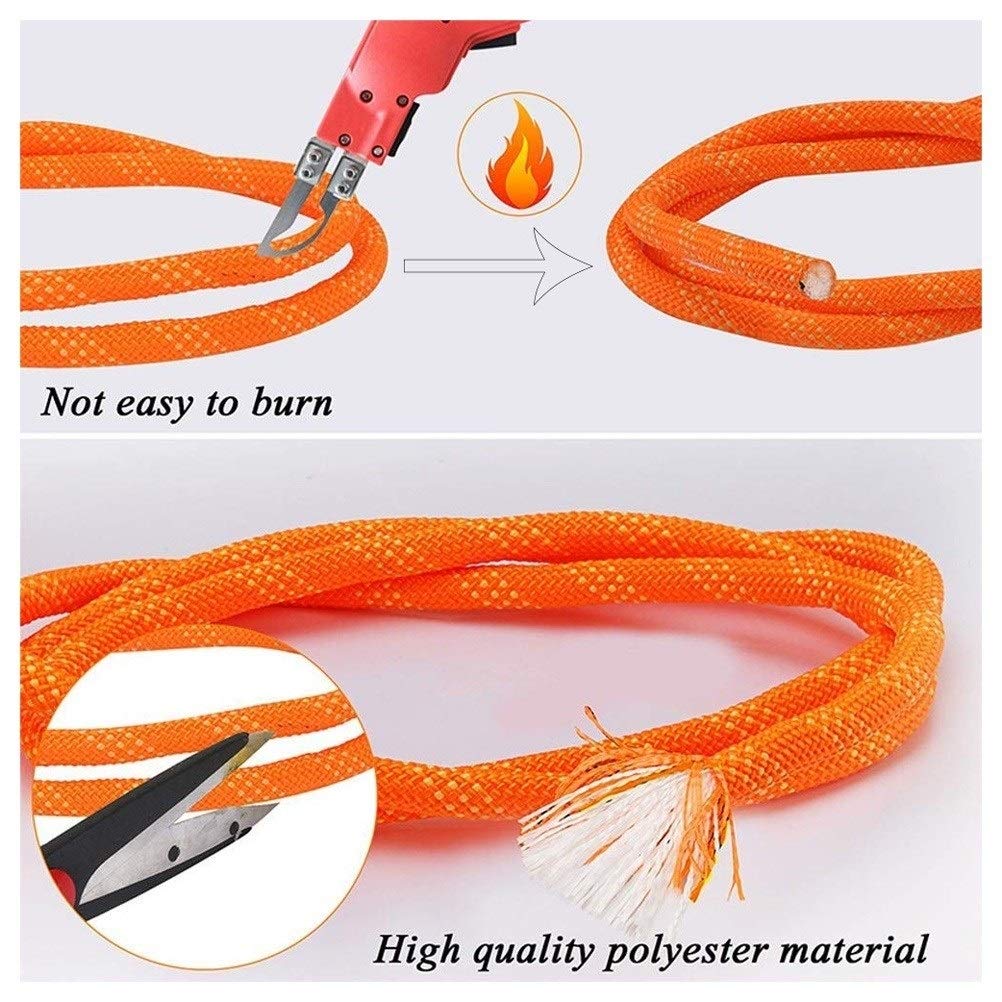 Cuerda Cuerda de Escalada Naranja de 10-12 mm, Cuerda de Seguridad, Trenza de Nylon de Doble Capa con mosquetón, Cuerda de Escape Ante desastres Resistente a Altas temperaturas 10M-100M