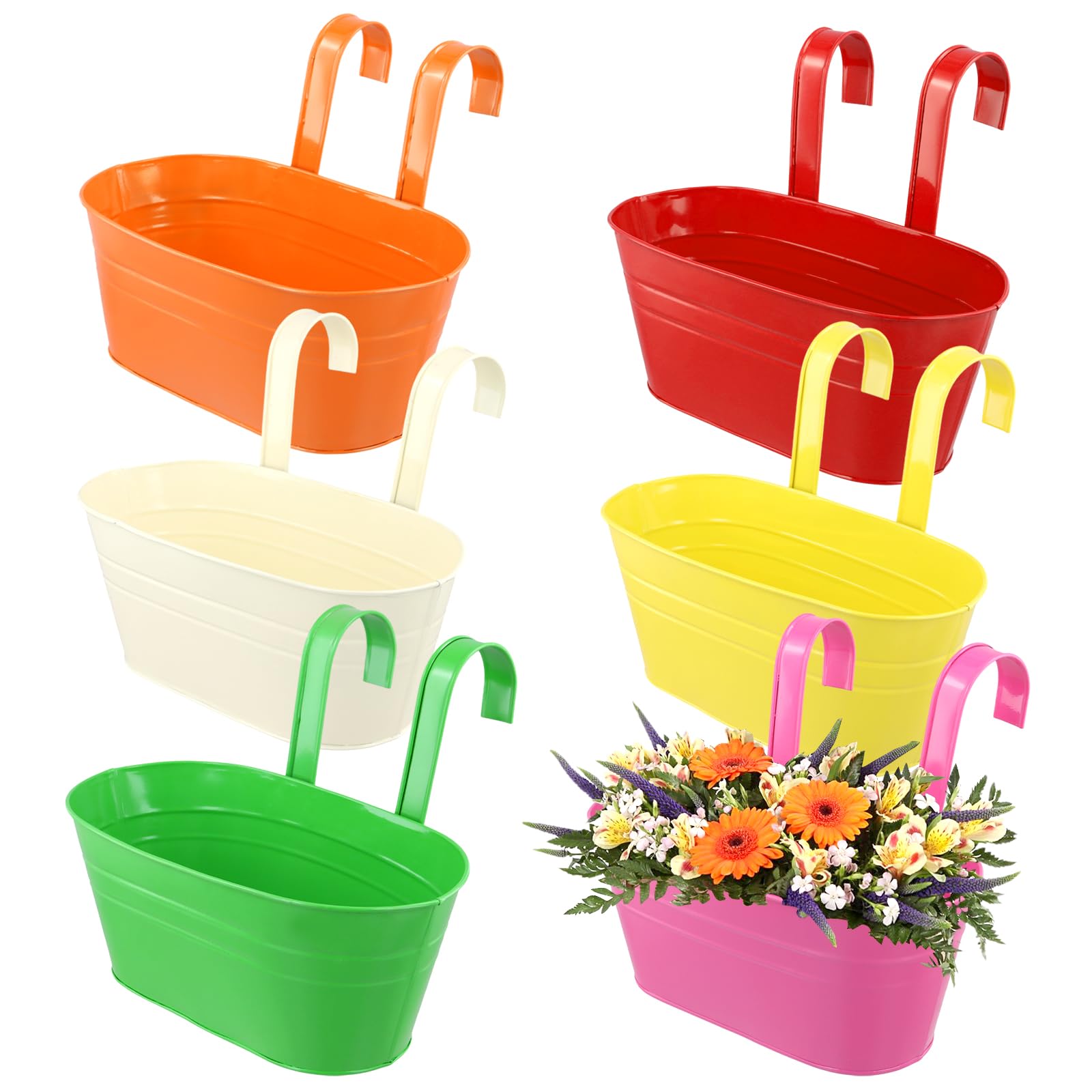 Pots de fleurs suspendus pour balcon et clôture, jardinières murales amovibles