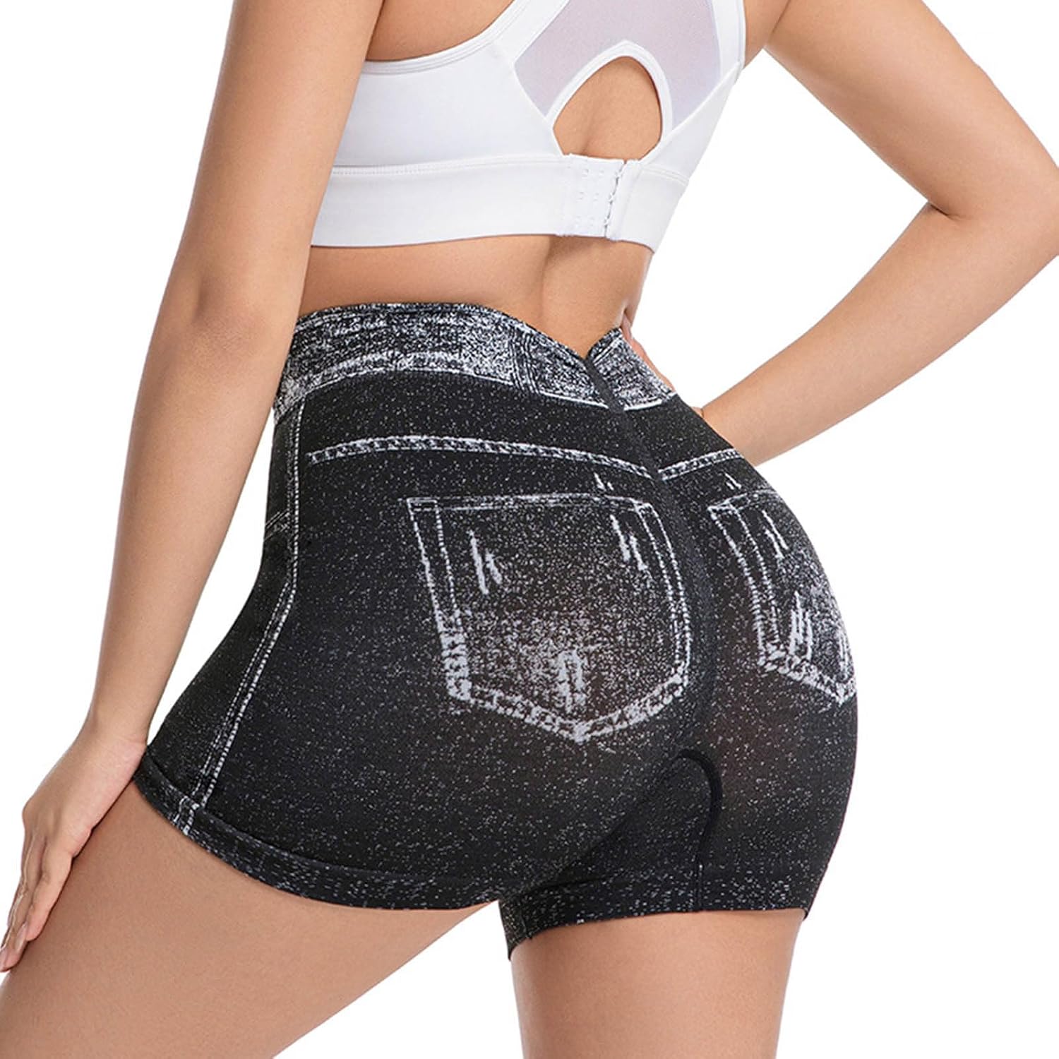 Fake Jean Shorts for Women Y2k Stretchy High Waist Mini Shorts Summer Trendy Micro Jorts Country Concert Outfits