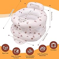 Vista 6 de Asiento de bebé inflable para bebés de 3 meses en adelante, asiento inflable de apoyo para bebé para sentarse, silla de bebé con bomba de aire