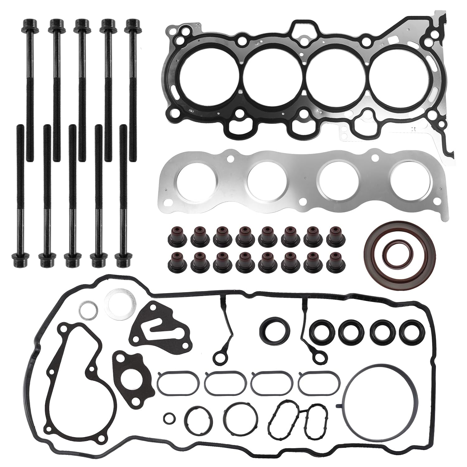 1.8L 2.0L Full Head Gasket Set with ES72486 Head Bolts for Hyundai Elantra Tucson 2011-2020, Kia Forte Forte5 Koup Soul 2012-2016