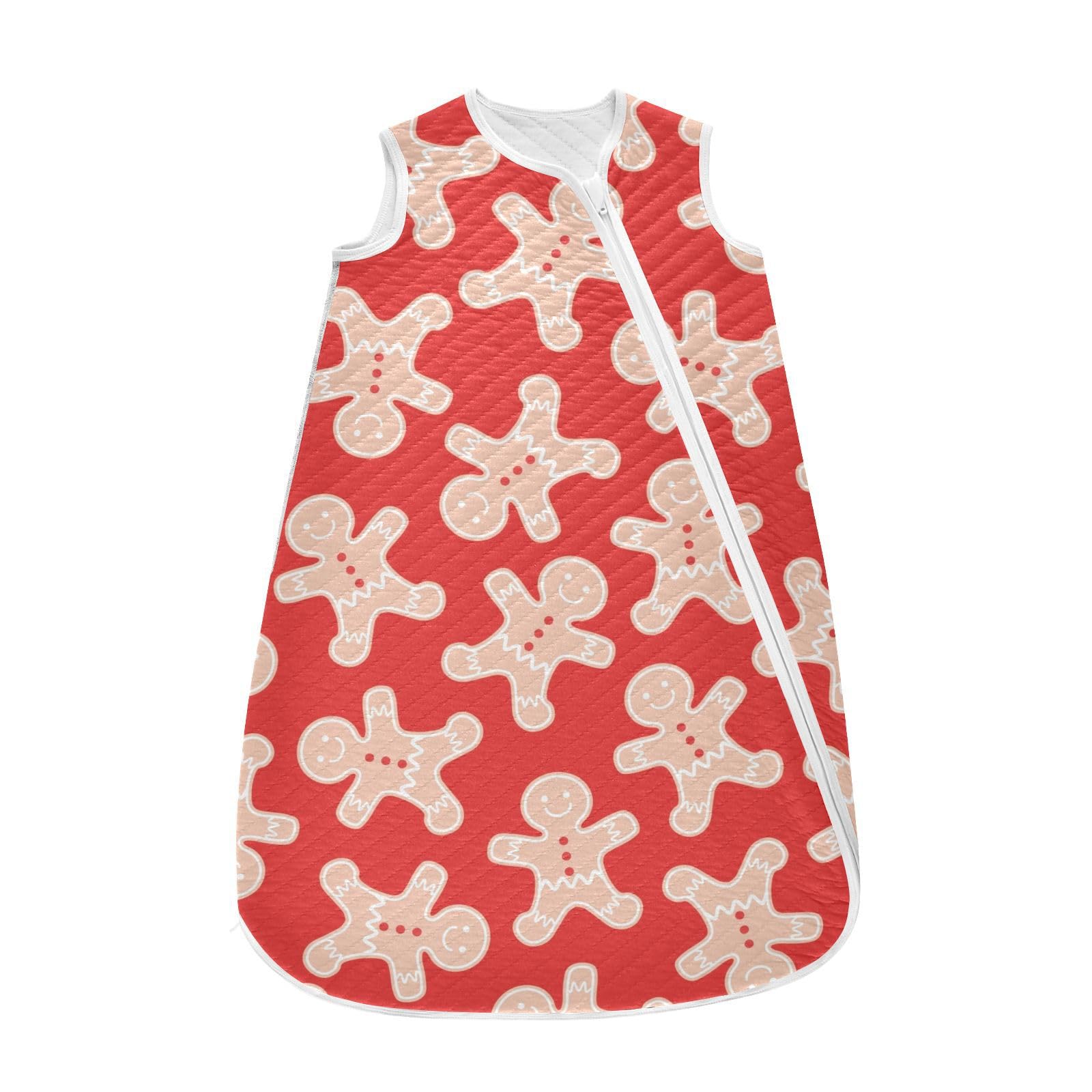 Kigai Christmas Gingerbread Baby Sleep Sack Wearable Blanket Sleeping Bag 2-Way Zipper Soft Swaddle Transition Sack