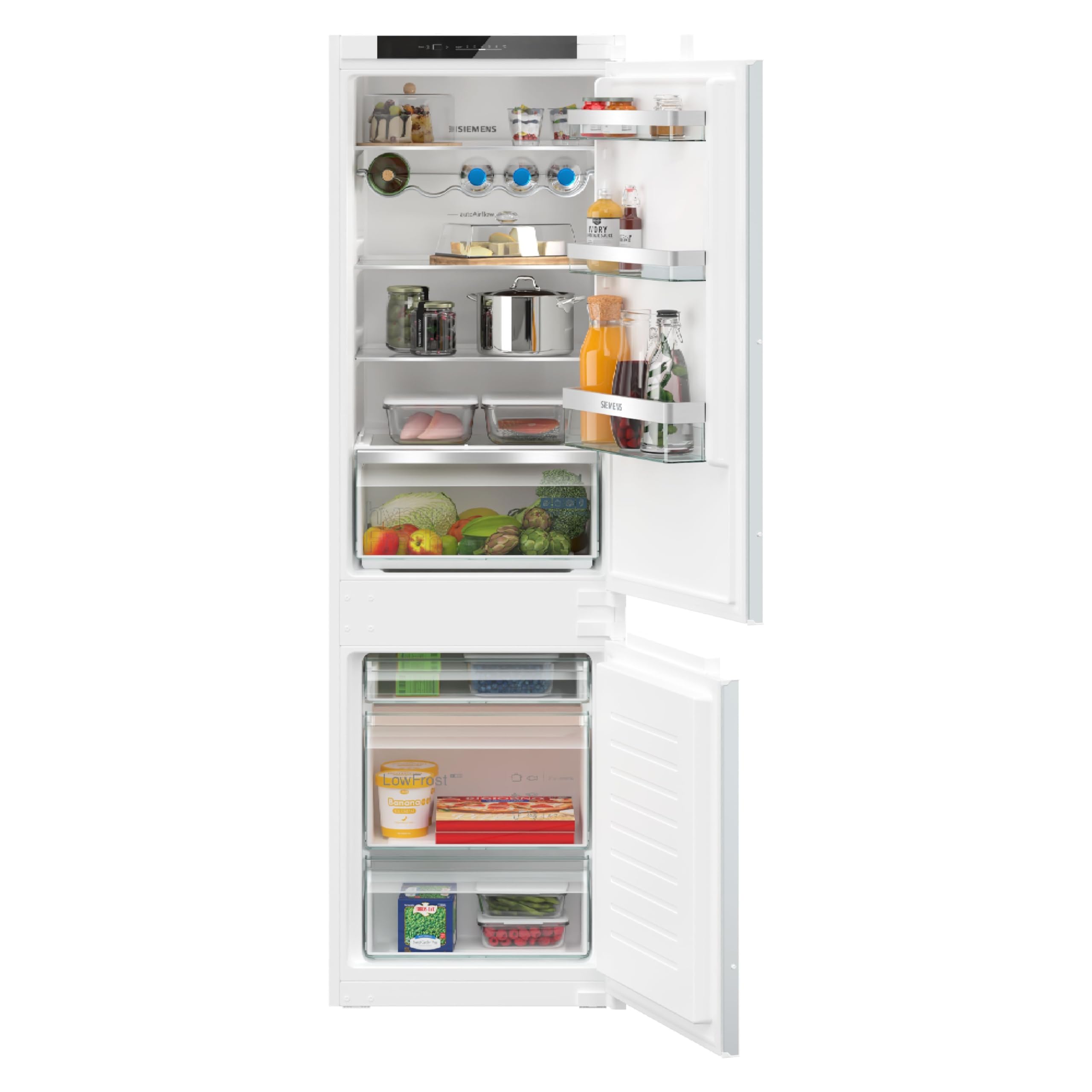 Siemens KI86VVSE0 iQ300 Einbau Kühl-Gefrier-Kombination, Made in Germany, 229 kWh pro Jahr, 183 L, hyperFresh Frischesystem, lowFrost weniger Eisbildung, LED-Innenbeleuchtung, bigBox, Schlepptür